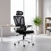 Chaise de bureau de direction contemporaine de luxe à dossier haut avec accoudoirs rabattables en maille, hauteur réglable et design ergonomique