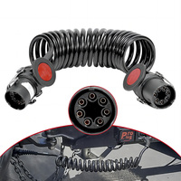 Cable de Extensión para Remolque de Camión de Servicio Pesado ABS de 7 Núcleos, Cable Espiral de Alimentación con Enchufe