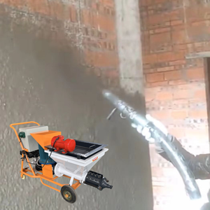 ماكينة رش الملاط الأسمنتي الفعالة مع خلاط، آلة لياسة أسمنتية أوتوماتيكية - Product Image 1