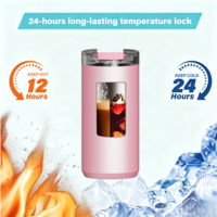 Gobelet isotherme en acier inoxydable avec logo personnalisé, revêtement poudré, 16oz 20oz, avec poignée, couvercle à paille, sans BPA