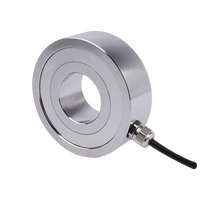 Celda de Carga Fibos FA10 Tipo Donut con Orificio Pasante 10-200kN, Sensor de Fuerza de Compresión de Acero Inoxidable con Salida Analógica/Digital y Conexión Roscada