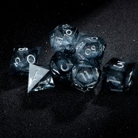 Ensemble de dés DND personnalisés en noir, dés polyédriques à bords tranchants avec numéros blancs pour les jeux de rôle Dungeon and Dragon, jeux de société et jeux de table