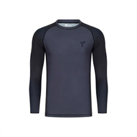 TRIMMY T-shirt de compression à manches courtes pour homme, 180g, 100% polyester, séchage rapide, imprimé numérique, logo frontal, vêtement de sport