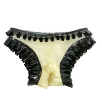 Celana Dalam Wanita Lateks Alami Ungu dan Hitam Model Thong Karet Ukuran Besar Buatan Tangan Oranye dan Hitam Harga Terbaik