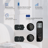 Masseur sans fil TENS EMS avec télécommande - Électrodes réutilisables pour soulager la douleur