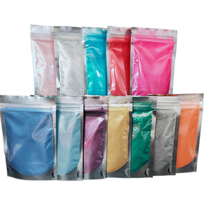 Polvo de Mica transparente con bolsa de pie, pigmento de perla multicolor, pigmento de Mica para arte de resina, pigmento nacarado, 50g - Product Image 1