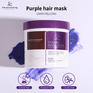 <span class=keywords><strong>Maschera</strong></span> <span class=keywords><strong>per</strong></span> <span class=keywords><strong>Capelli</strong></span> alla Cheratina Viola <span class=keywords><strong>per</strong></span> <span class=keywords><strong>Capelli</strong></span> Biondi <span class=keywords><strong>Decolorati</strong></span>, Rimuove Toni Giallo-Brassy, Vegana, Idratante, Lisciante, Lucidante, OEM - Product Image 2