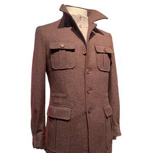 Nuovo stile invernale giacca safari windbreak in pura lana tinta unita più tasche tenere caldo gentiluomo alla moda su misura Mede - Product Image 1