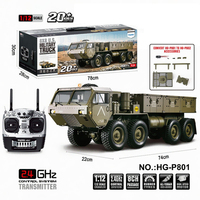 LEHOO Toys HG-P801 1/12 8CH 2.4G Voiture RC 8X8 Camion Militaire Électrique Brossé Tout-Terrain de Simulation