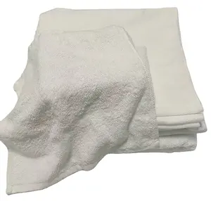 Alta Absorvência Cheap Clean Cloth Hotel Reciclado Usado Toalha Rags Toalha De Rosto Branco Algodão Limpando Rags Toalha Branca Rags