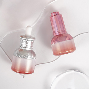 20ml 30ml màu hồng Chai nhỏ giọt chai màu trắng mờ với ống nhỏ giọt màu hồng mờ bao bì mỹ phẩm - Product Image 2