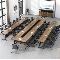 Table de conférence moderne à prix d'usine, avec structure métallique, modulaire, détachable et pliable, en bois, pour la formation