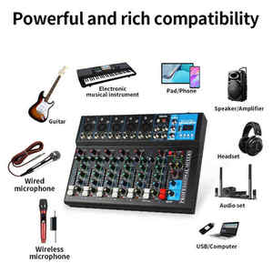 Cooyinka Kim Loại Chuyên Nghiệp Kỹ Thuật Số Hiệu ứng Trộn Âm Thanh Mixer DJ Giao Diện Điều Khiển USB Liên Âm Thanh Giao Diện Điều Khiển Kit Cho Khuếch đại Loa - Product Image 2