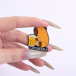 No hay problemas, solo burbujas, alfileres esmaltados, Kawaii, Capybara, beber, Boba, té, cerveza, Animal, broche, insignia de solapa, regalos de joyería para amigos - Product Image 4