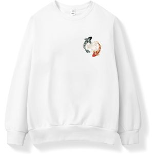 Sweat-shirt à col rond pour homme Niepce Inc, broderie de poisson koi, pull graphique fait main, tissu tricoté, style streetwear - Product Image 2