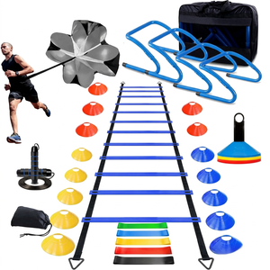 Maxfree Complete Football Training Kit-Agile <b>Ladder</b> & Resistance Umbrella Hurdle for Agility & Speed Training - Product Image 1