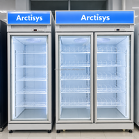 Congélateur commercial vertical vitré 1, 2, 3 ou 4 portes pour aliments surgelés et crèmes glacées