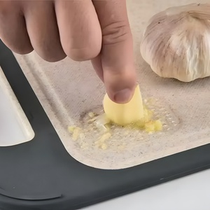 2 in 1 Wheat Straw Double Sided Anti Scratch Kitchen <b>Plastic</b> Slicing Ss Stainless Steel Chopping Board - Product Image 5
