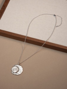 럭셔리 빈티지 썬 & 문 펜던트 목걸이 새로운 리얼 골드 플래티넘 도금 황동 패션 쥬얼리 - Product Image 6