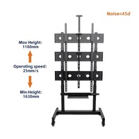 Nouveau design 2026 – Support TV motorisé grande capacité avec colonne à double moteur intelligente et élégante, support TV électrique avec fixation