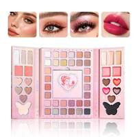Julystar Palette Yeux & Visage Tout-en-un Ultime 54 Couleurs NET 83,4g – Fard à Joues, Contour, Paillettes, Mat, Illuminateur – Pinceau Multifonction