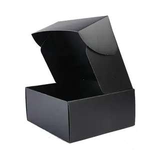 Professional Customer Logo Printing Packaging Cardboard Gift Paper Box E-flute Corrugated Large Black Shipping Boxes