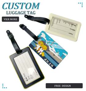 Étiquette de bagage personnalisée avec logo, motif dessin animé mignon, étiquette de voyage imprimée pour mariage, étiquette de bagage en PVC caoutchouc - Product Image 6