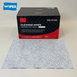 <span class=keywords><strong>WIPEX</strong></span> Serviettes de nettoyage en PP à motif en V, bleues, jetables, à faible peluchage, pour nettoyer l'huile, la graisse, l'encre et la saleté - Product Image 2