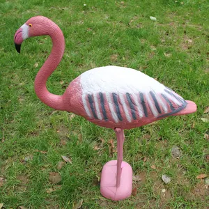 Mini Statue de pelouse avec jambes en métal, flamant rose en plastique, piquet décoratifs de jardin, longueur de pieds réglable pour les marches, 2 pièces