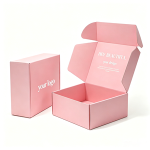 Boîte d'expédition en carton ondulé noir mat personnalisée pour cosmétiques, vêtements, cadeaux, emballage e-commerce, vente en gros - Product Image 1