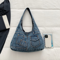 Nouveau design, grande capacité, sacs fourre-tout en denim de créateur, style vintage, sac à bandoulière décontracté pour femmes