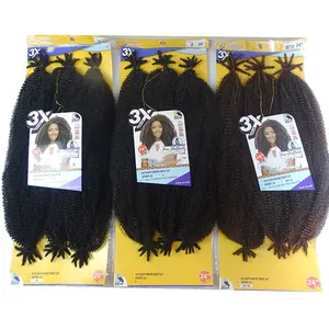 Ekstensi rambut keriting sintetis kepang crochet panjang ekstensi rambut keriting keriting ikal halus afro rambut kepang Kuba ekstensi rambut ulat