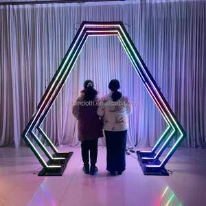 SMS Modern LED Wedding Walkway Stage <b>Backdrop</b> Decoration <b>Stand</b> Durable Geometric Metal <b>Backdrop</b> <b>Stand</b> LED Arch Wedding Supplier - Product Image 2