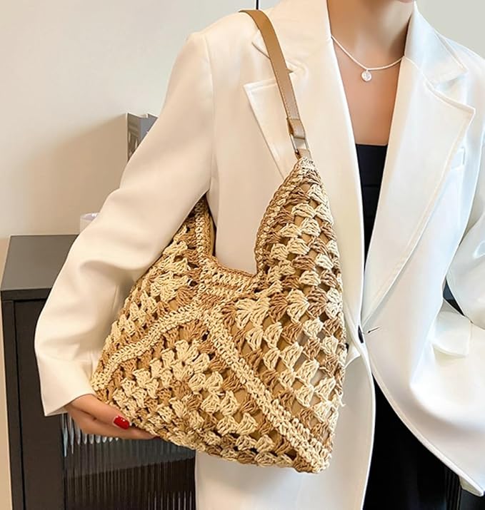 Sac à bandoulière en paille tissée sac à main de plage été sacs de créateurs de luxe évider mode