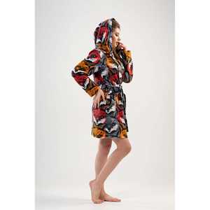 Bata corta con capucha de forro polar para mujer con bolsillos, sudaderas cómodas - Product Image 2