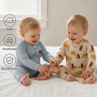 Pyjama bébé unisexe 0-24 mois en coton 100 %, sans pieds, motif ours et pomme, doux pour la peau, ensemble cadeau de vêtements pour bébé, vente en gros OEM