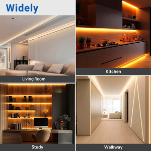 Profil de canal de bande lumineuse LED en aluminium à montage mural intégré, bande lumineuse COB pour chambre à coucher, <span class=keywords><strong>cuisine</strong></span>, salon - Product Image 5