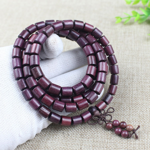 Pulsera de cuentas de barril violeta, 108 cuentas de palisandro, joyería unisex para ceremonias religiosas - Product Image 4