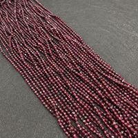 Usine en gros 2mm 3mm boule ronde pierre précieuse rouge à facettes rubis perles brin minuscules perles de grenat pour la fabrication de bijoux bracelet à bricoler soi-même