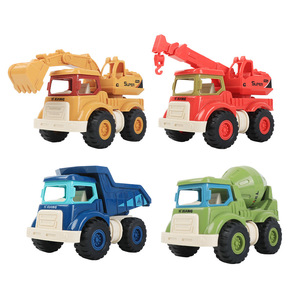Juego de 4 Vehículos de Juguete de Metal, Camión de Ingeniería con Ruedas Libres y Fricción, para Niños - Product Image 1