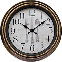 Jam Dinding Dapur Vintage Desain Garpu Pisau Sendok Tanpa Suara Tanpa Bunyi Tik-tok untuk Ruang Makan Dekorasi Rumah Rustic Barang Antik