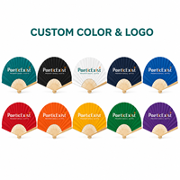 Éventail pliant en bambou personnalisé PoeticExist avec logo, grand éventail promotionnel en tissu pour mariage, festival, fête, événement, cadeaux