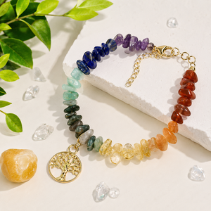 <span class=keywords><strong>Bracelet</strong></span> de Grossiste en Pierres Précieuses Naturelles, Bracelets en Cristal de Guérison des Chakras pour Cadeaux et Décoration - Product Image 1