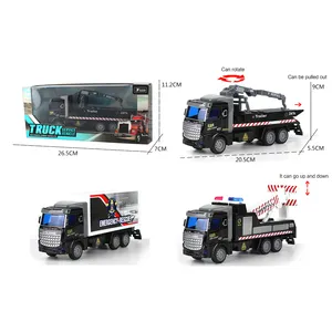 Multistile in lega di plastica Pull Back camion testa quadrata camion giocattolo auto in lega camion di salvataggio veicolo per bambini regalo di compleanno