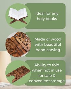<span class=keywords><strong>Rayer</strong></span> Quran oración libro soporte hecho a mano madera grabado personalizable decoración del hogar regalo de vacaciones - Product Image 6