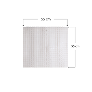Tapis de douche en PVC blanc 55x55cm antidérapant avec ventouses et trous de drainage, anti-moisissure, antibactérien - Product Image 5