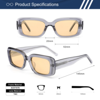 Lunettes de soleil en acétate épais personnalisées avec logo, verres TAC UV400, monture carrée classique pour hommes et femmes