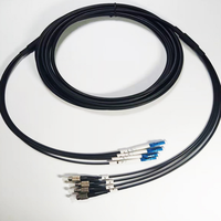 Outdoor TPU Armored 10G Four-Core Single Mode Fiber Optic Patch Cable 5.0mm OD Connector for Building