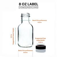 Bouteille en verre transparente ronde de 8 oz (250 ml) pour sauce piquante, barbecue, chili, salade, ketchup avec bouchon à vis JAHNEX