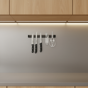 Support mural magnétique Magnetika pour couteaux, 40 cm, en acier noir, pour rangement des lames et ustensiles de cuisine - Product Image 3